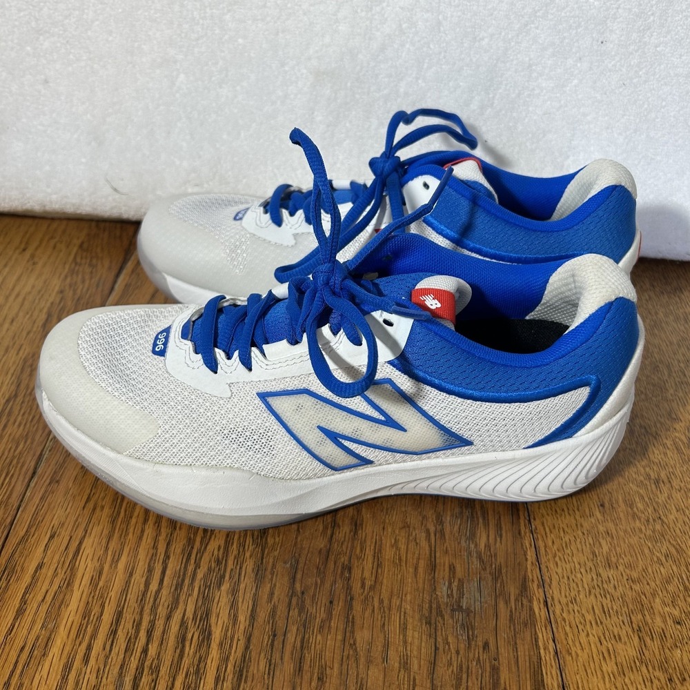 New Balance Womens Size 7.5 White Blue Fuel Cell 996v6 Pickleball Tennis Shoes